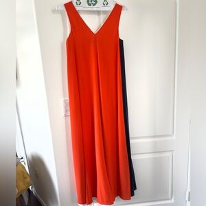 SPRING SALE! Armani Exchange Orange/White/Navy Color Block Maxi Dress -XS~S